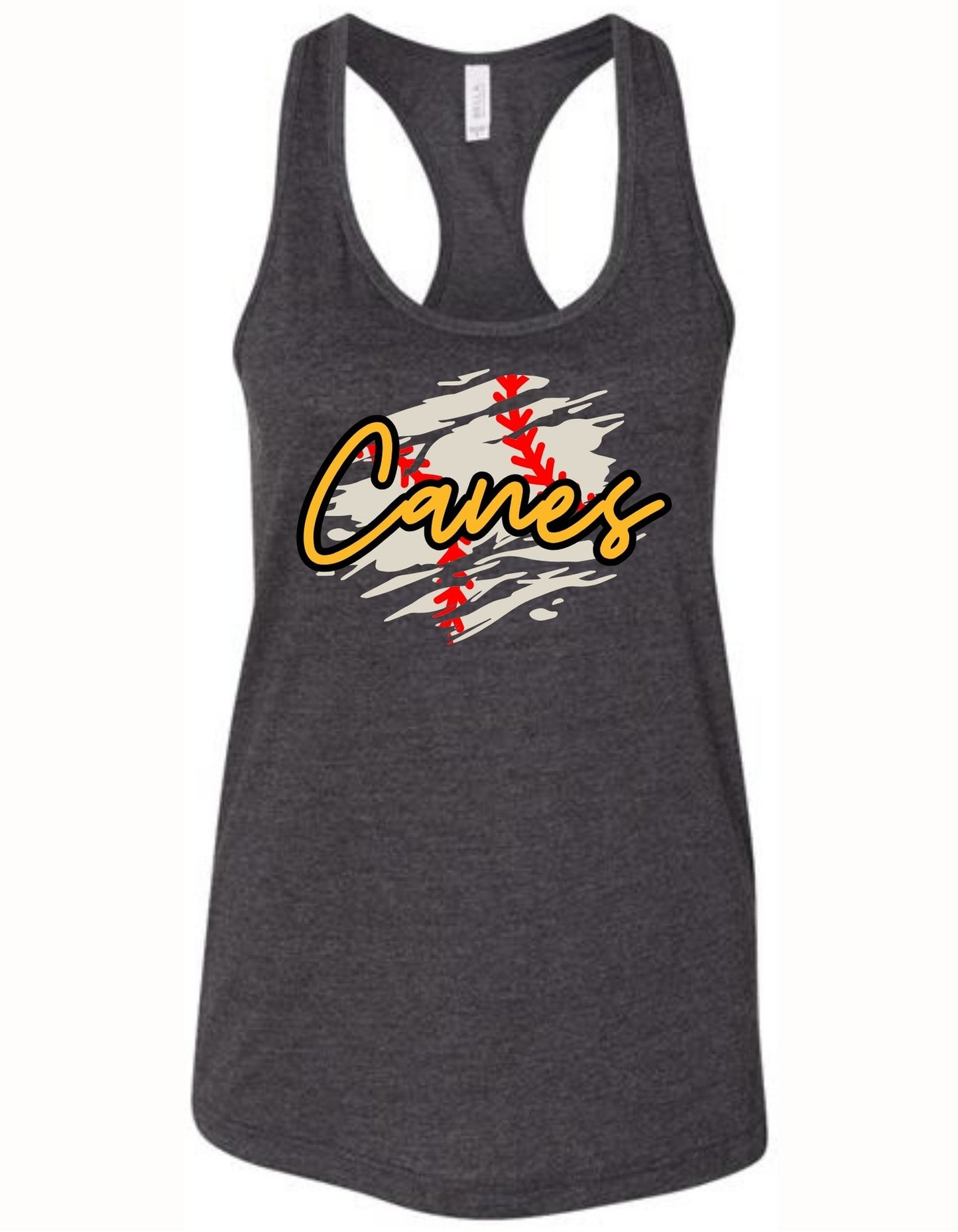 Canes Baseball Print Racerback Tank