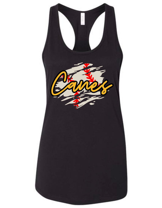 Canes Baseball Print Racerback Tank