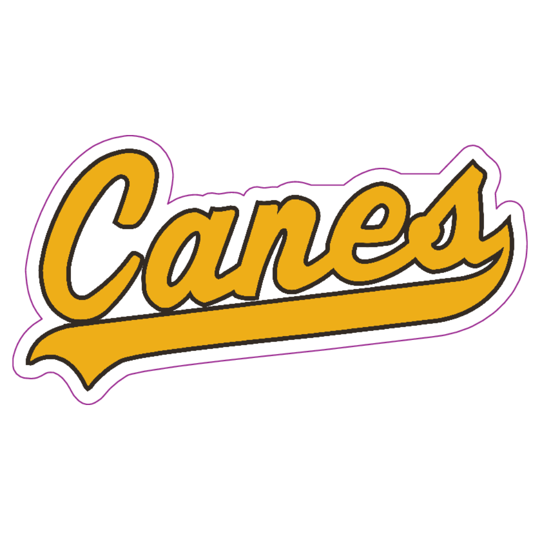 Canes Script Decal