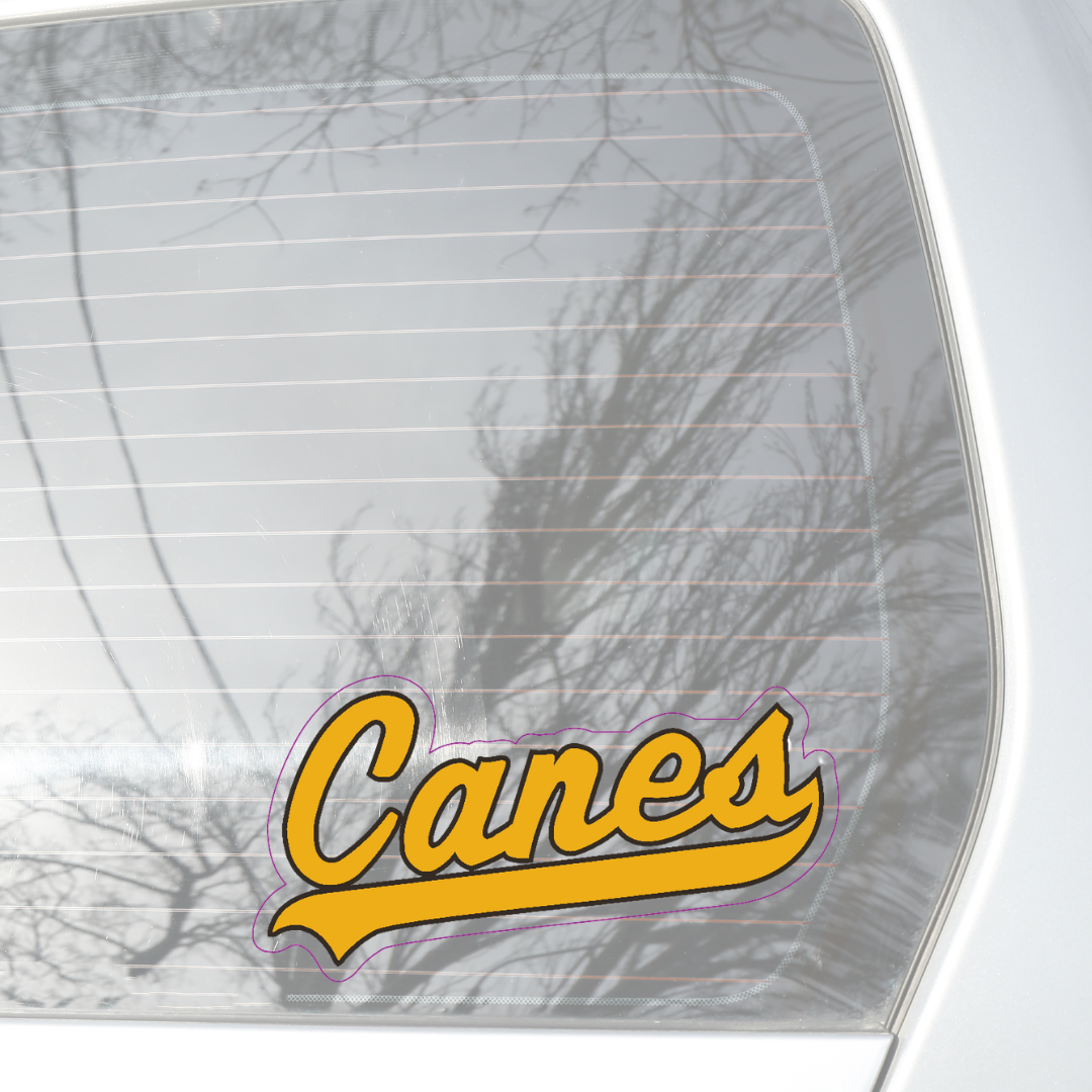Canes Script Decal