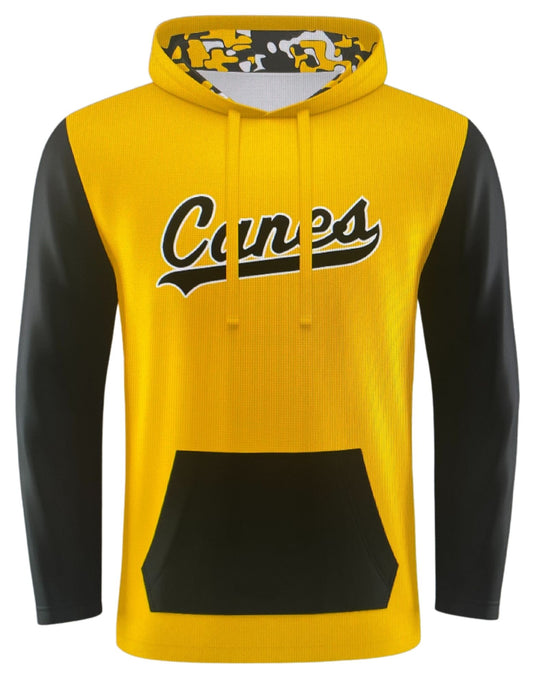 Gold Canes Sublimated Long Sleeve Tee with Hood